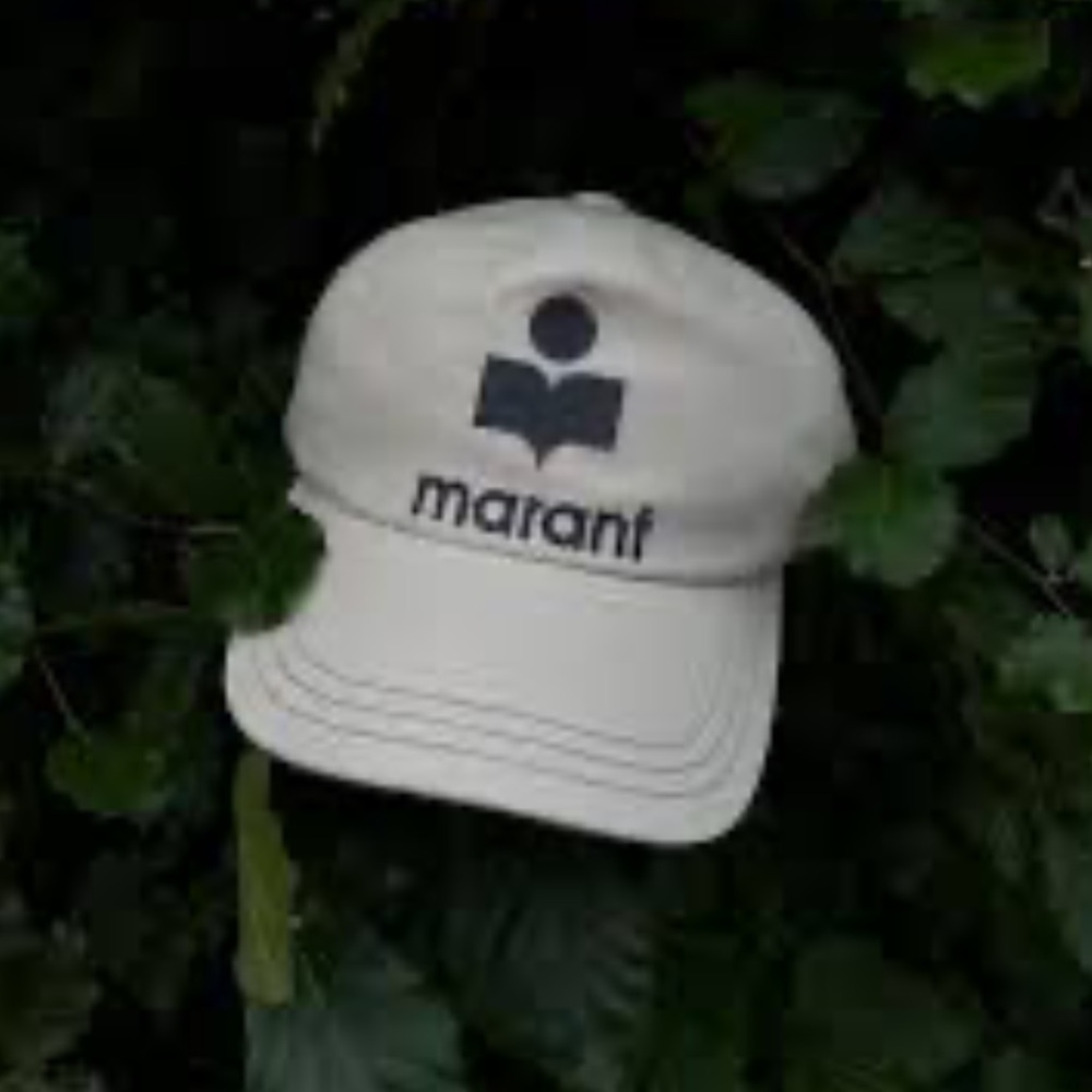 Isabel Marant Women’s Cream and Black Logo Cap